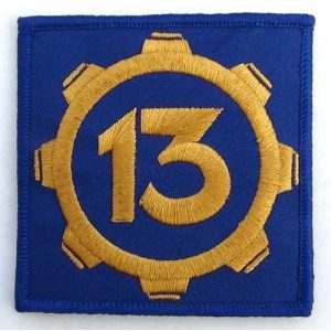 cosplaypatch Airsoft Morale Patch 1 Vault 13 Fallout Style Patch Cosplay 3"x3" Inches Square Hook and Loop backing