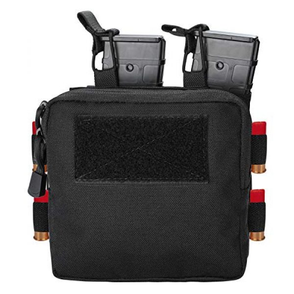 ProCase Tactical Pouch 1 ProCase Tactical Admin Molle Pouch with 2 Rifle Magazine Pouch for M4 G36 HK416 AR AK 5.56/7.62 mm Magazines -Black