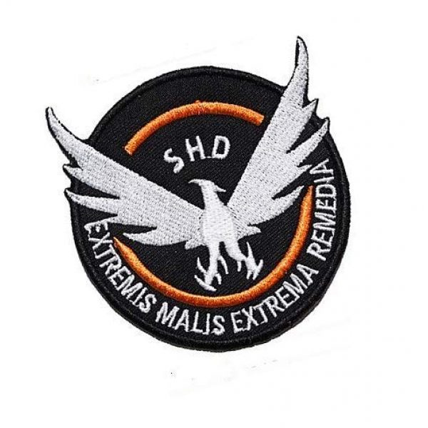Embroidery Patch Airsoft Morale Patch 2 Tom Clancy's The Division Agent SHD Logo Military Hook Loop Tactics Morale Embroidered Patch