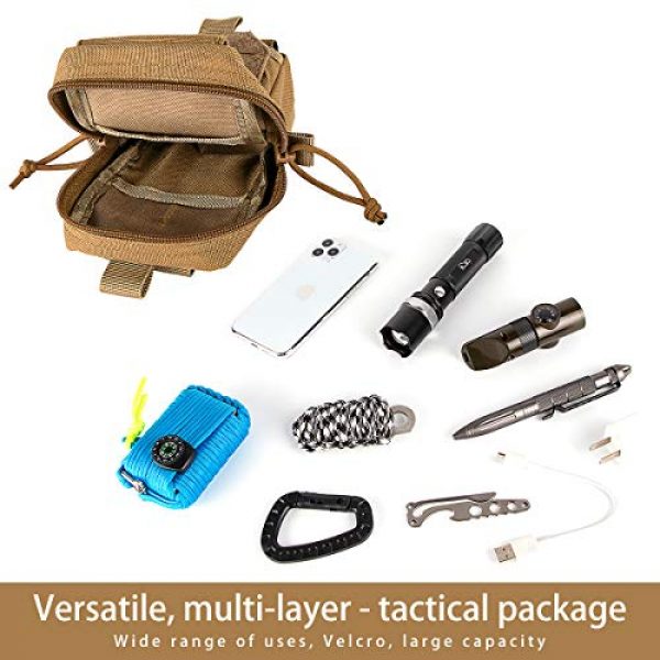 IronSeals Tactical Pouch 4 IronSeals Tactical Molle Pouch Multi-Purpose Compact Utility EDC Pouch Waist Belt Phone Holster with Flag Patch and D-Ring Gear Clip Size L