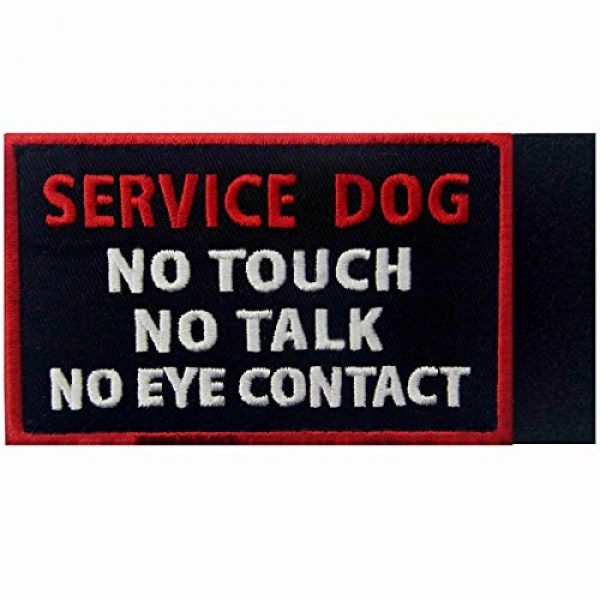 EmbTao Airsoft Morale Patch 5 Service Dog No Touch No Talk No Eye Contact Vests/Harnesses Emblem Embroidered Fastener Hook & Loop Patch