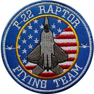 Embroidery Patch Airsoft Morale Patch 1 US F-22 Raptor Demo Team F22 AIR Force Stealth Fighter Military Hook Loop Tactics Morale Embroidered Patch