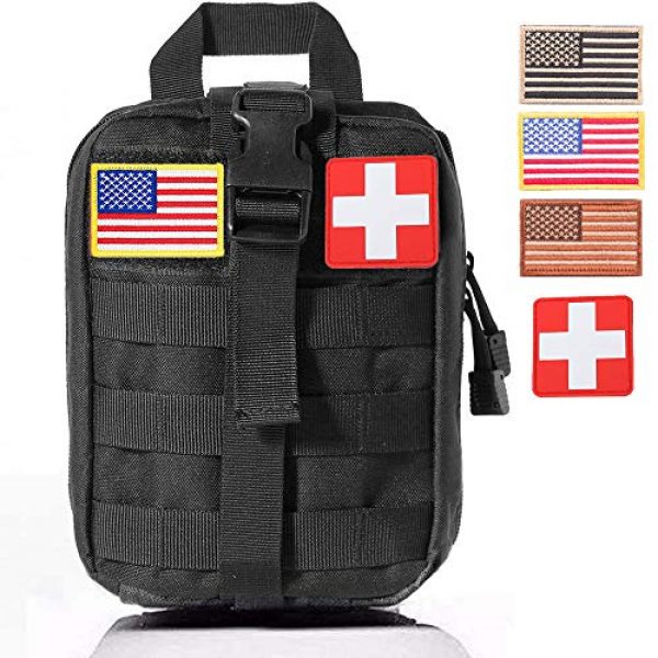 GoodTake Tactical Pouch 5 GOOD TAKE Waterproof Travel First Aid Kits, Oxford Cloth Tactical Waist Pack, Camping Climbing Tactical EMT Medical First Aid IFAK Bag,USA Flag Patch
