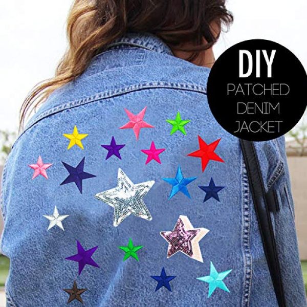 Woohome Airsoft Morale Patch 6 Woohome 31 PCS Assorted Star Iron on Patches Sew on Patches Embroidered Appliques for DIY Clothing Accessories