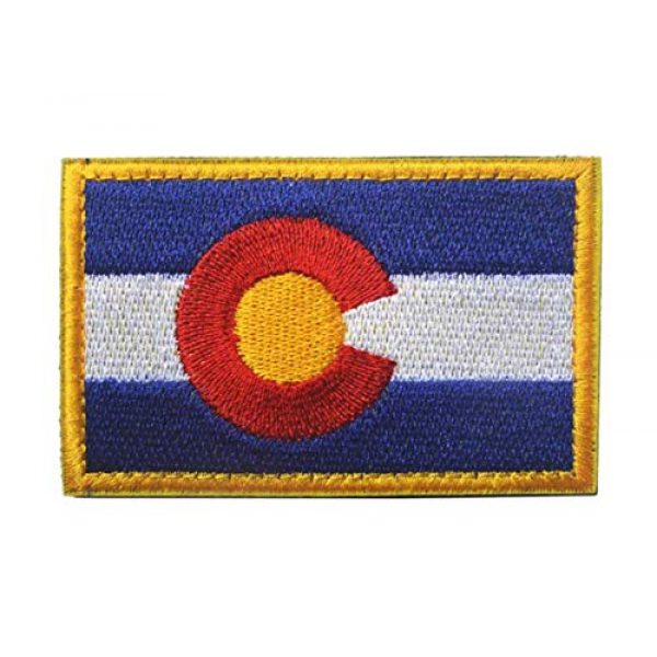 Tactical Embroidery Patch Airsoft Morale Patch 5 State Flag of Colorado Embroidery Patch Military Tactical Morale Patch Badges Emblem Applique Hook Patches for Clothes Backpack Accessories