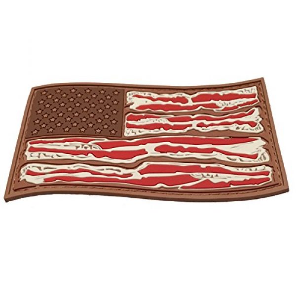 F-Bomb Morale Gear Airsoft Morale Patch 2 American Bacon Flag - PVC Morale Patch