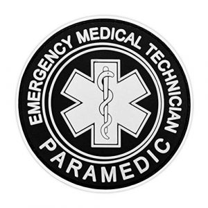 Morton Home Airsoft Morale Patch 1 Morton Home EMT Paramedic Emergency Medical Technician Patch EMT Star of Life Tactical Patch 3D PVC Tactical Morale Badge Rubber Hook and Loop Fastener Patch 3.15 Inch Diameter (White)