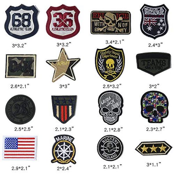 Embro4U Airsoft Morale Patch 3 25 Pcs Iron On Tactical Patches, Assorted Morale Military Sew On Patches, Embroidered Combat Skeleton Applique for Motorcycle Biker Vest, Operator Cap, Cosplay, Airsoft and Paintball