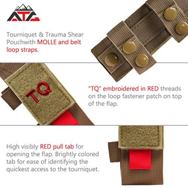 ATG Tactical Pouch 2 ATG Tactical Tourniquet & Trauma Medical Shear Pouch MOLLE PALS Duty Belt Loop EMT EMS