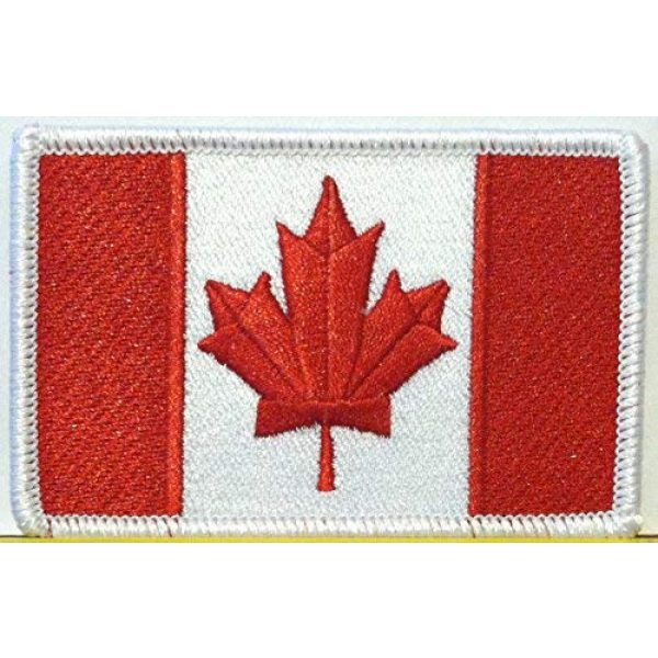 Fast Service Designs Airsoft Morale Patch 1 Canada Stargate Version Flag Patch with Hook and Loop Patriotic Morale Canadian Shoulder Emblem White Border Version #42