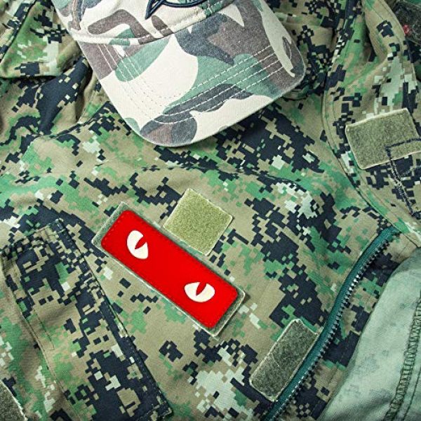 MORTHOME Airsoft Morale Patch 2 MORTHOME Cat Eyes PVC Morale Patch - Tactical Patch - Hook Fasteners (Red)