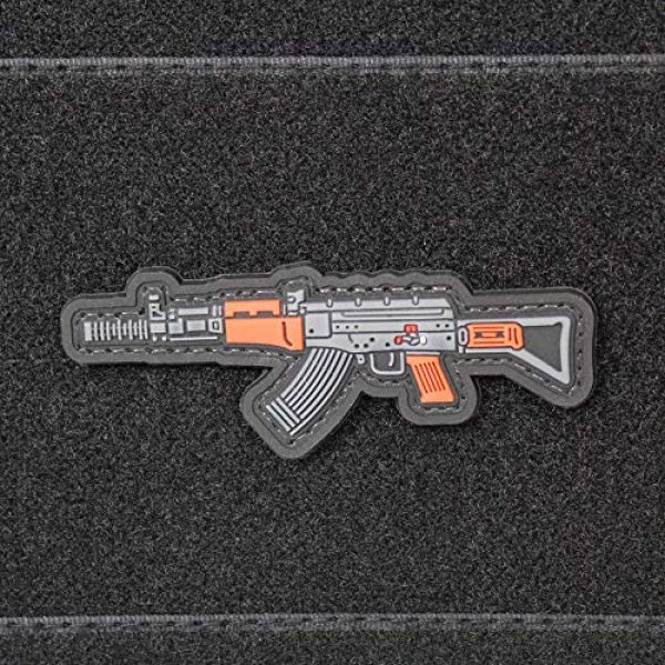 LIVABIT Airsoft Morale Patch 4 LIVABIT AK Wood Brown Steel PVC Rubber 3D Morale Patch for Tactical Airsoft Cosplayer Badge Hook and Loop 47