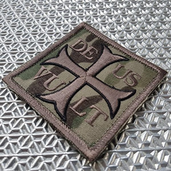 LEGEEON Airsoft Morale Patch 2 LEGEEON Multicam Deus Vult God Wills It Crusader Knight Holy Cross Templar Crusaders Morale Sew Iron on Patch