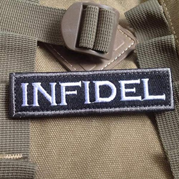 New-Hi Airsoft Morale Patch 4 New-Hi Infidel Modern Swat Military Great Value Patch Tape Full Embroidery Army Morale Badge Armband-Black