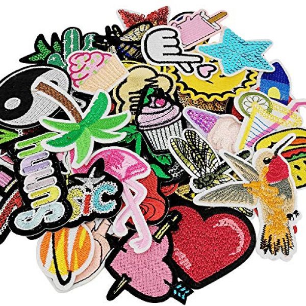Niangzisewing Airsoft Morale Patch 6 Niangzisewing Mix Lots Bulk 50pcs Iron on Patches sew on Patches Craft Embroidery Patch Motif Clothes Jackets Hats Backpacks Jeans Kids Rainbows Rose Bird Butterfly Hearts (Mix, from 1" to 3")