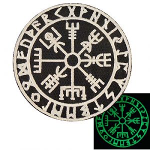 LEGEEON Airsoft Morale Patch 1 LEGEEON Glow Dark Vegvisir Viking Compass Norse Rune Morale Tactical Touch Fastener Patch