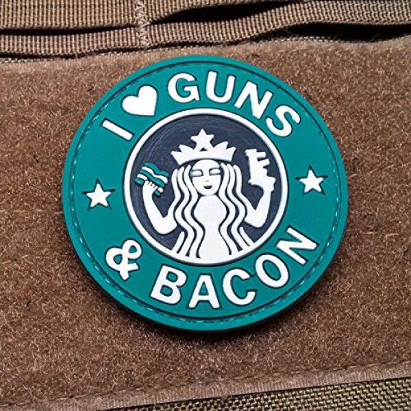 NEO Tactical Gear Airsoft Morale Patch 1 NEO Tactical Gear I Love Guns and Bacon Morale Patch PVC