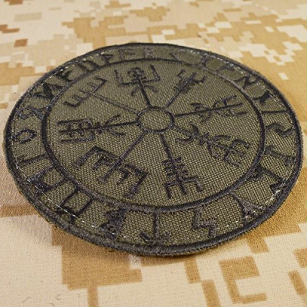 LEGEEON Airsoft Morale Patch 2 LEGEEON Olive Drab Vegvisir Viking Compass OD Green Norse Rune Morale Tactical Sew Iron on Patch