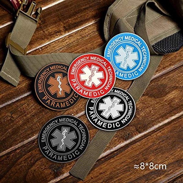 Morton Home Airsoft Morale Patch 4 Morton Home EMT Paramedic Emergency Medical Technician Patch EMT Star of Life Tactical Patch 3D PVC Tactical Morale Badge Rubber Hook and Loop Fastener Patch 3.15 Inch Diameter (Yellow)