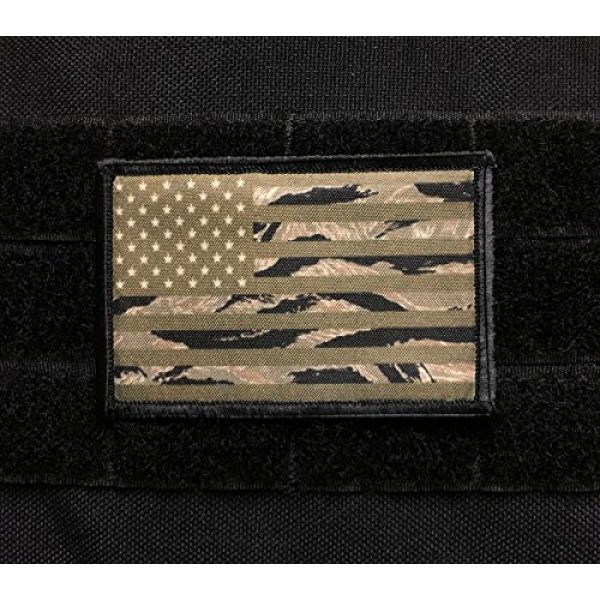 RedheadedTshirts Airsoft Morale Patch 2 Olive Drab/Tiger Stripe USA Flag Morale Patch. Perfect for Your Tactical Military Army Gear, Backpack, Operator Baseball Cap, Plate Carrier or Vest. 2x3" Hook Patch. Made in The USA