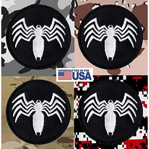 Tactical Patch Works Airsoft Morale Patch 4 Venom Spider Shape Logo Patch