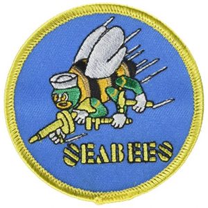 Flag-It Brand The Finest Embroidered Patches Airsoft Morale Patch 1 The Seabees PATCH, Superior Quality Iron-On / Saw-On Embroidered Patch - Each one is individually carded and sealed in a professional retail package - 3" x 3" Inches - Made in the USA