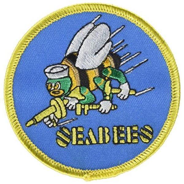 Flag-It Brand The Finest Embroidered Patches Airsoft Morale Patch 1 The Seabees PATCH, Superior Quality Iron-On / Saw-On Embroidered Patch - Each one is individually carded and sealed in a professional retail package - 3" x 3" Inches - Made in the USA