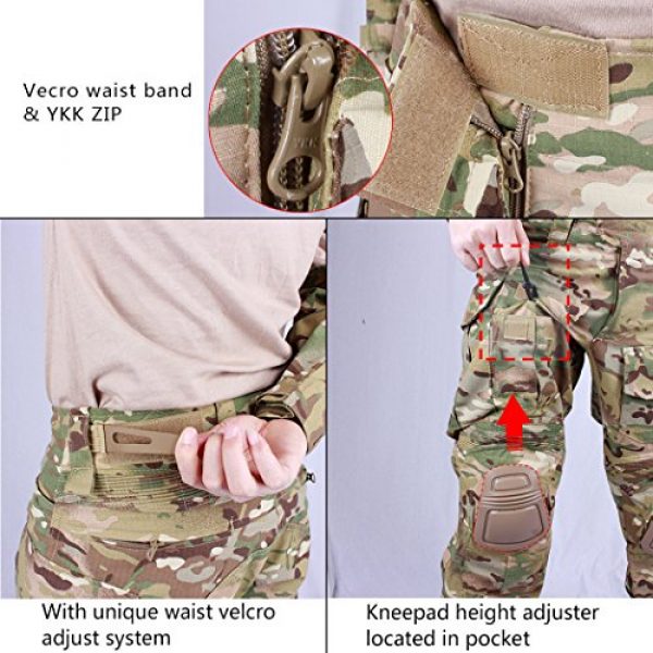 IDOGEAR SPORTS Tactical Pant 4 IDOGEAR G3 Combat Pants with Knee Pads Multicam Black Airsoft Hunting Army Military Camouflage Clothing