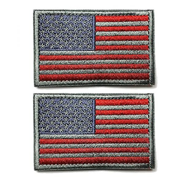 Ogrmar Airsoft Morale Patch 1 Ogrmar Tactica American Flag Embroidered Patch USA United States of America Military Uniform Emblem Pack of 2 (Grey and red)