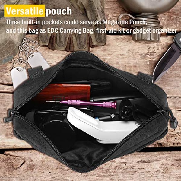 Kosse Tactical Pouch 5 Kosse Tactical Admin Pouch, Versatile Molle Admin Pouch EDC Carry Bag Multi-Purpose Tool Holder for Magazine, Map and Other Small Tools