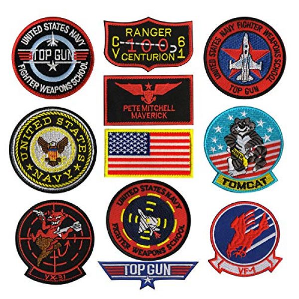 Zhikang68 Airsoft Morale Patch 2 Tomcat Top Gun US Navy Air Force Aviator Embroidered Patch Military Tactical Army Gear Morale Appliques for Hat Operator Baseball Cap Polo Backpack Jacket Shirt DIY Sew On Costume Badge (Tomcat)