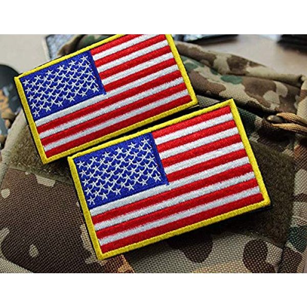 GrayCell Airsoft Morale Patch 4 GrayCell US Flag Dog Embroidered Tactical Morale Patch for Dog Harness & Vest- Set of 2 (US Flag)