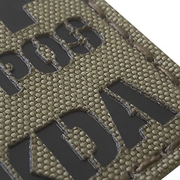 Tactical Freaky Airsoft Morale Patch 6 Ranger Green Infrared IR BPOS NKDA B+ Blood Type 2x2 Tactical Morale Fastener Patch