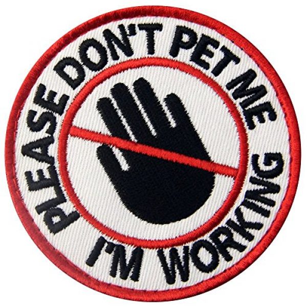 EmbTao Airsoft Morale Patch 4 Service Dog Please Don't Pet Me I'm Working Vests/Harnesses Emblem Embroidered Fastener Hook & Loop Patch