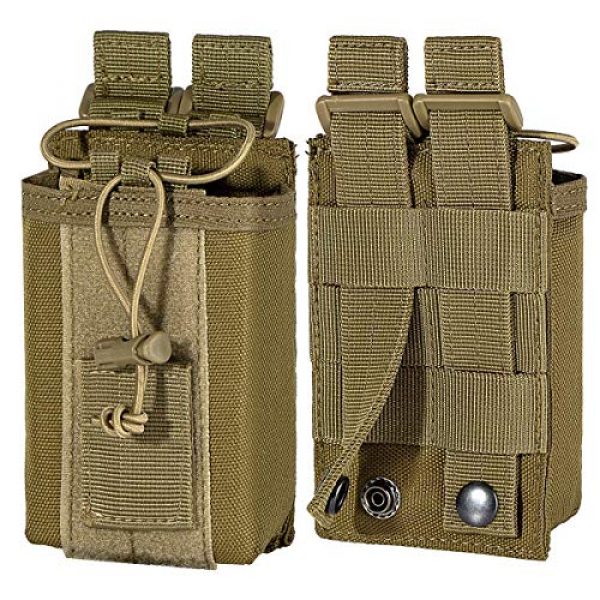 IronSeals Tactical Pouch 7 IronSeals Tactical Cell Phone Holster Pouch & Adjustable Interphone Storage Bag for Two Ways Walkie-Talkie