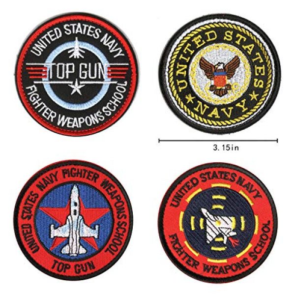 WZT Airsoft Morale Patch 3 WZT 11 Pieces TOP Gun Tactical Morale Military Patch United States Navy Fighter Weapons School, American Flag, CV-61 USS Ranger 100 Centurion, Tom Cat, Pete Mitchell Maverick, VX-31, VF-1 Embroidered