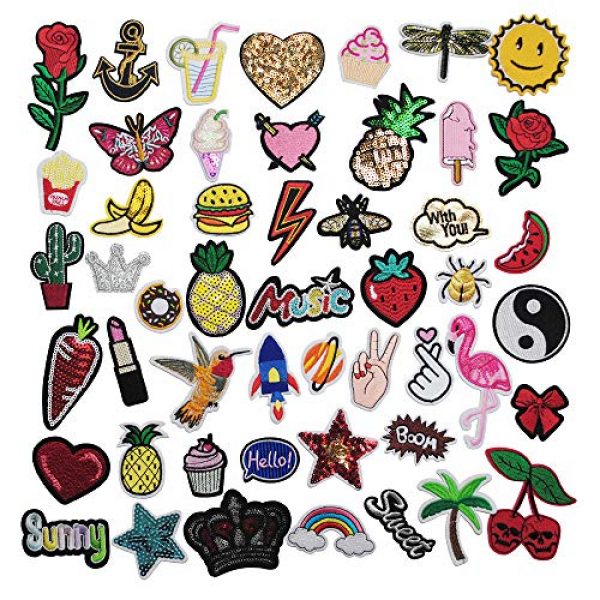 Niangzisewing Airsoft Morale Patch 1 Niangzisewing Mix Lots Bulk 50pcs Iron on Patches sew on Patches Craft Embroidery Patch Motif Clothes Jackets Hats Backpacks Jeans Kids Rainbows Rose Bird Butterfly Hearts (Mix, from 1" to 3")