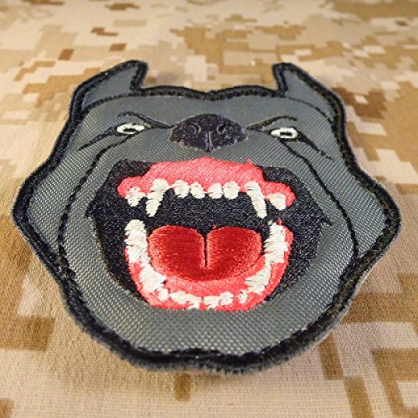 LEGEEON Airsoft Morale Patch 5 LEGEEON Glow Dark GITD K9 Pitbull Dog Teeth Scary Fierce Morale Tactical Embroidered Hook&Loop Patch