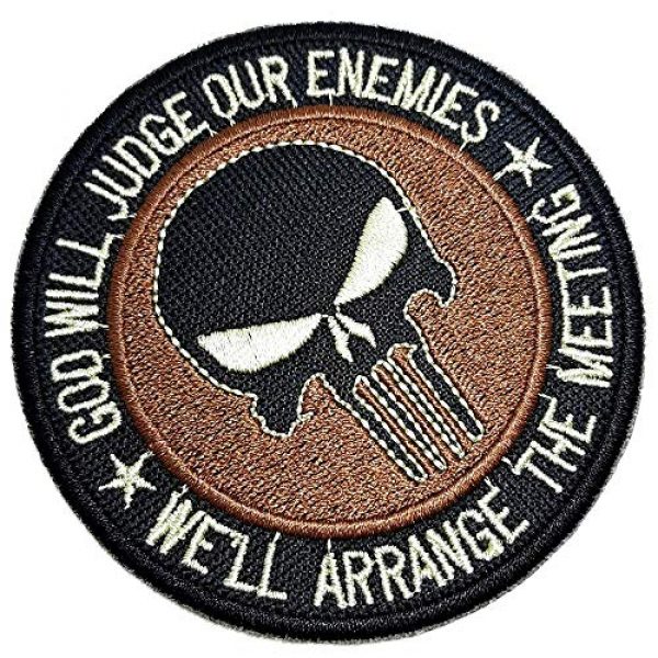 BR44 Airsoft Morale Patch 1 M0055T 04 Skull"God Will Judge Our Enemies" Military Morale Embroidered Patch Iron or Sew