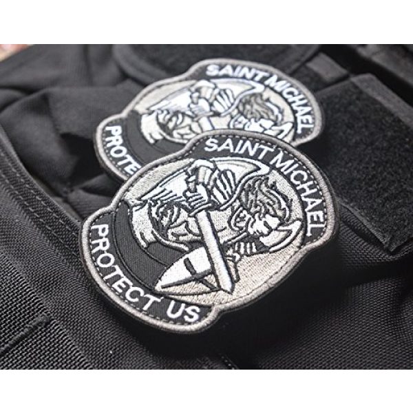 Zhikang68 Airsoft Morale Patch 4 Saint Michael Modern Morale Patch Tactical Military Army Embroidered Sew on Tags Operator Patches with Hook and Loop Fasteners Backing-Multitan