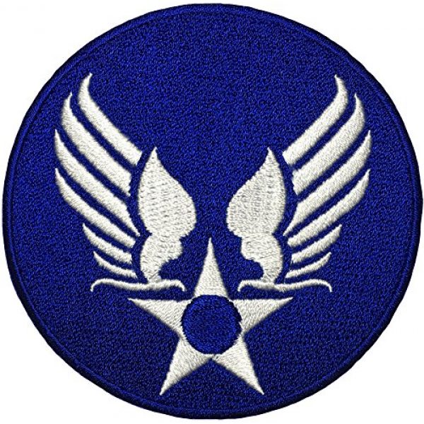 Papapatch Airsoft Morale Patch 1 Papapatch US Air Force USAF Logo Star Wings Army Military Embroidered Sewing on Iron on Patch - Blue (USAF-WING-BL)