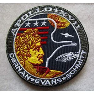 Embroidered Patch Airsoft Morale Patch 1 NASA Apollo XVII 17 Space Program Crew Mission Cernan Evans Schmitt 3D Tactical Patch Military Embroidered Morale Tags Badge Embroidered Patch DIY Applique Shoulder Patch Embroidery Gift Patch