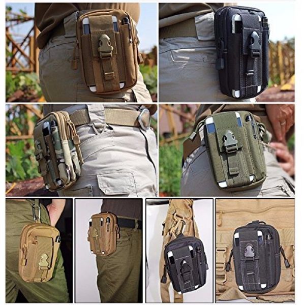 ZY Tactical Pouch 7 ZY Universal Outdoor Tactical Holster Military Molle Hip Waist Belt Bag Wallet Pouch Purse Phone Case with Zipper for iPhone 7 6s Plus 5S Samsung Galaxy S7 S6 LG HTC and More (Khaki)