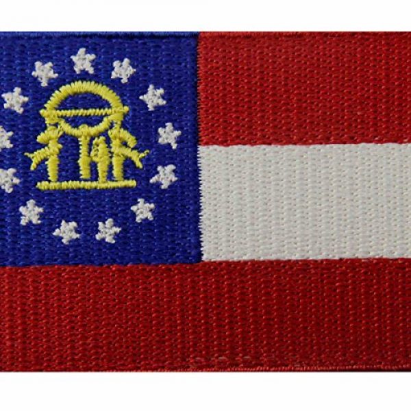 EmbTao Airsoft Morale Patch 2 Georgia State Flag Embroidered Emblem Iron On Sew On GA Patch