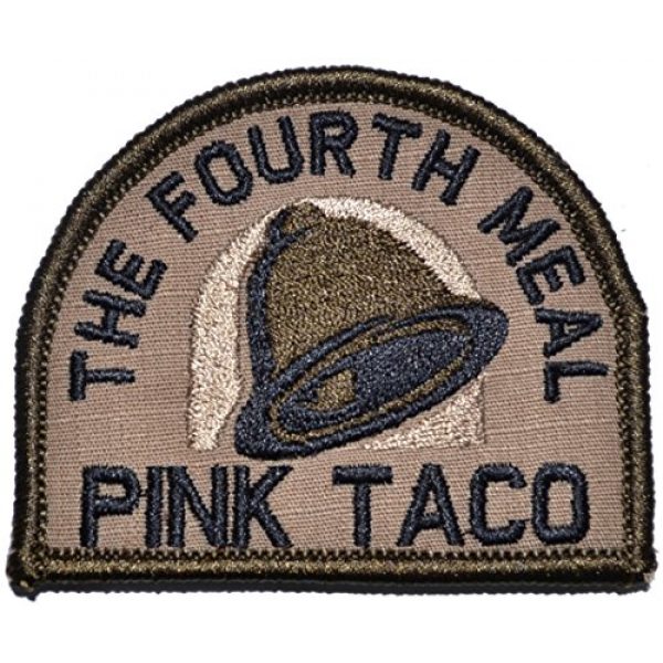 Tactical Gear Junkie Airsoft Morale Patch 1 Pink Taco - The Fourth Meal Patch (Coyote Brown with Black)