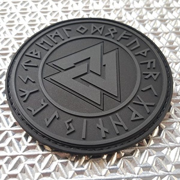 LEGEEON Airsoft Morale Patch 2 LEGEEON ACU Subdued Valknut Norse Heathen Rune Odin Viking Runic Pagan Morale PVC Rubber Fastener Patch