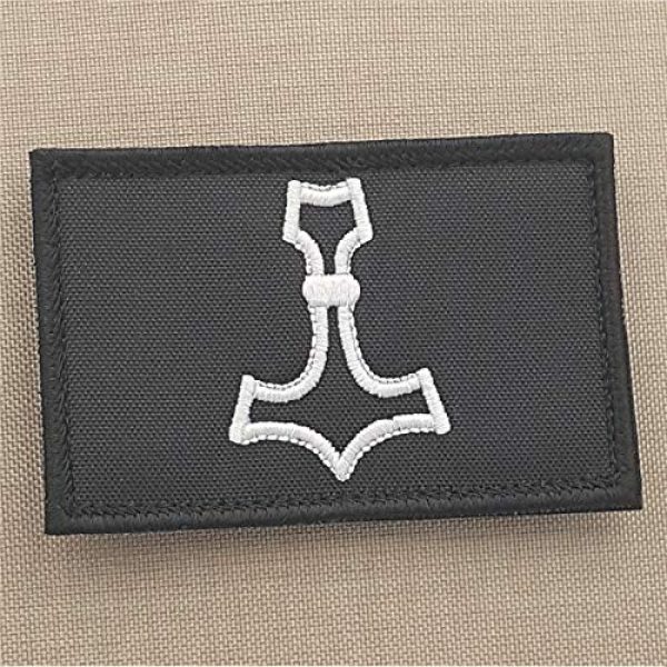 LEGEEON Airsoft Morale Patch 1 LEGEEON Mjolnir 2x3.25 Thor Hammer Norse Viking Morale Tactical Military Hook&Loop Patch