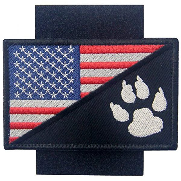 Rocking Planet Airsoft Morale Patch 3 Tactical US Flag with Tracker Paw Patriot Milltary Embroidered Applique Morale Hook & Loop Patch - Multiple Color