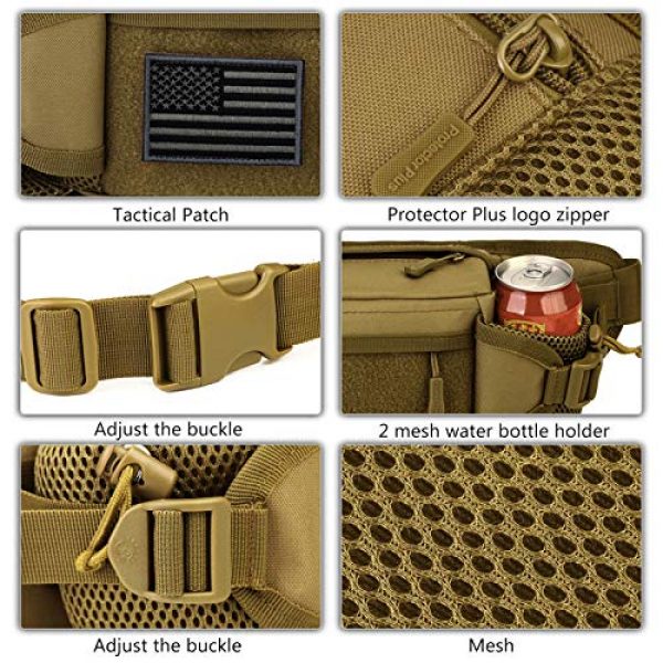 Protector Plus Tactical Pouch 7 Protector Plus Tactical Fanny Pack Military Running Waist Bag Sling Hip Belt Army Lumbar Tool Gear Pouch Bumbag (Patch Included)