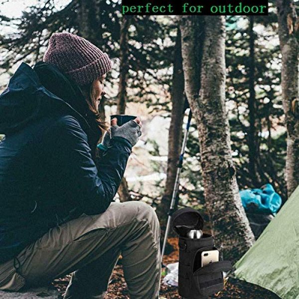JASLITE Tactical Pouch 7 JASLITE Water Bottle Pouch, Upgraded 1000D Nylon Tactical Military MOLLE H2O Pouch Bottle Holder Hydration Carrier,Detachable Shoulder Strap for Backpack Camping Travel Outdoor Activities